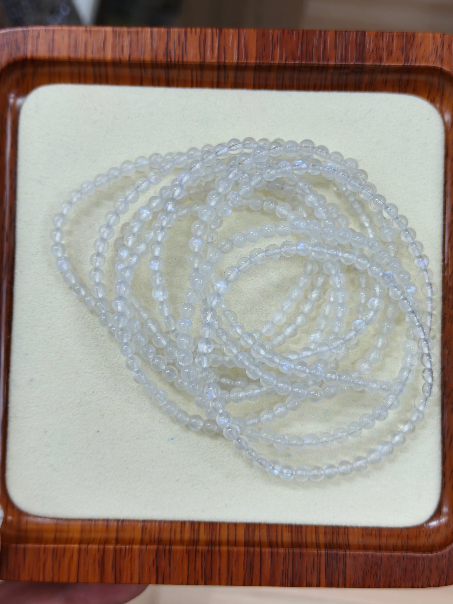 White Moonstone Bracelet 3mm