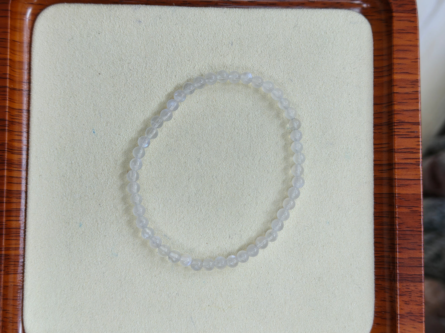 White Moonstone Bracelet 3mm