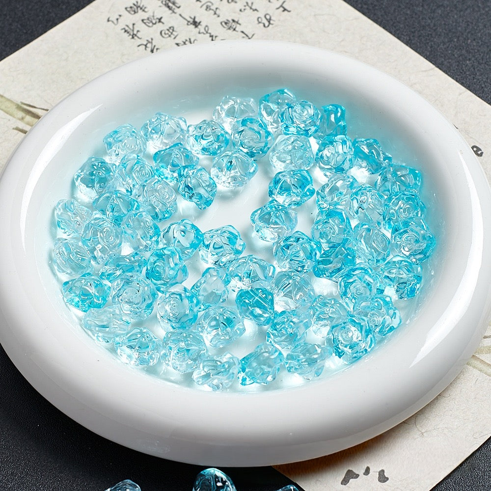 13mm Rose Camellia Glass Material 100g/bag