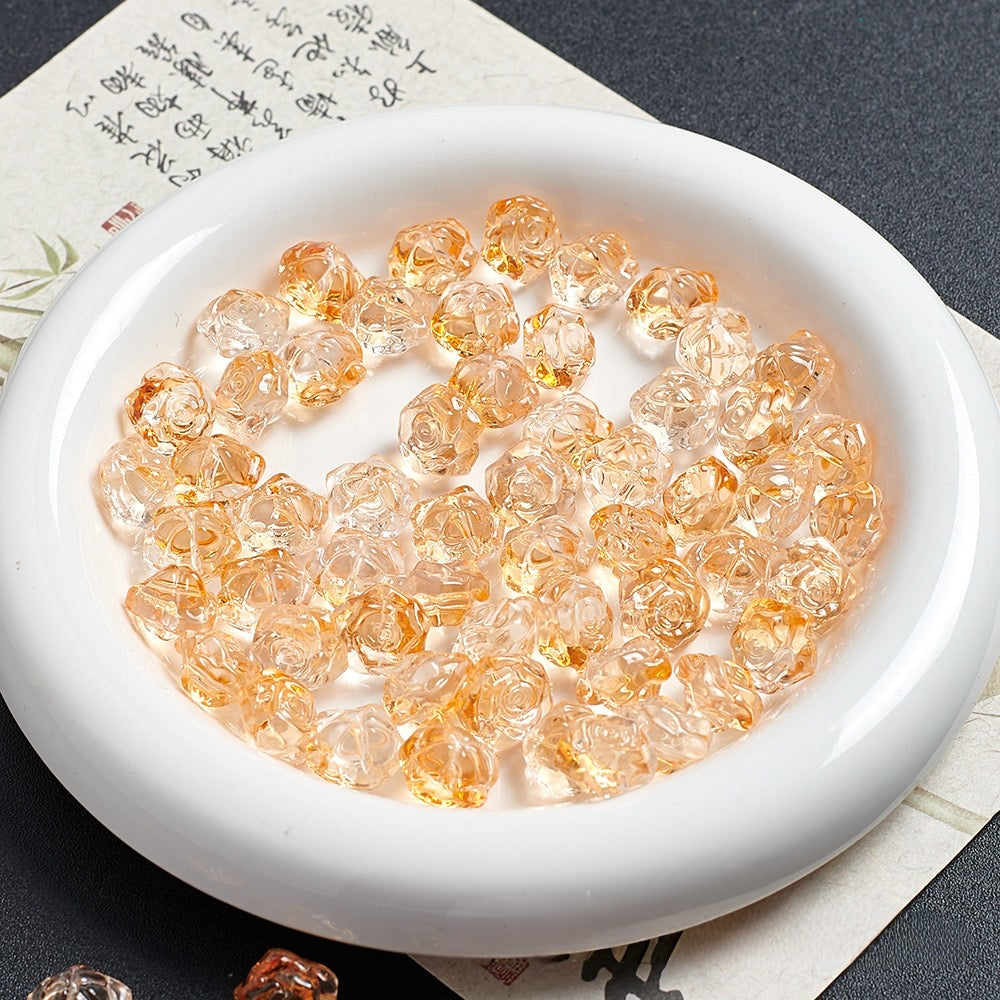 13mm Rose Camellia Glass Material 100g/bag