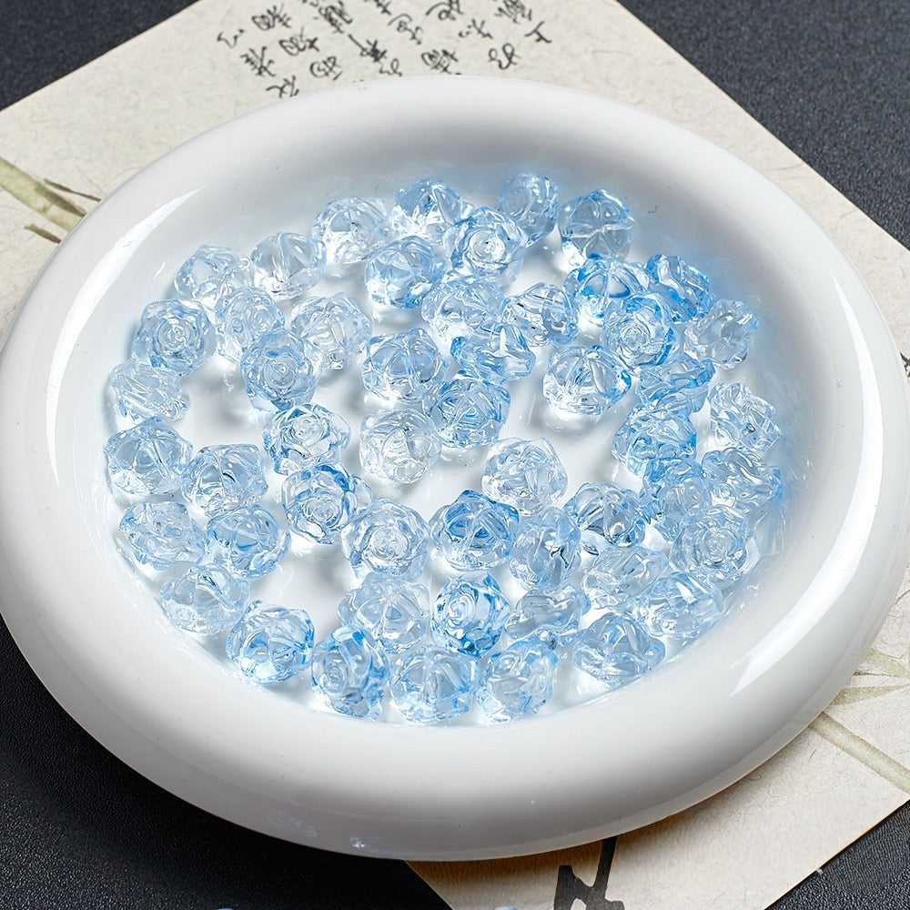 13mm Rose Camellia Glass Material 100g/bag
