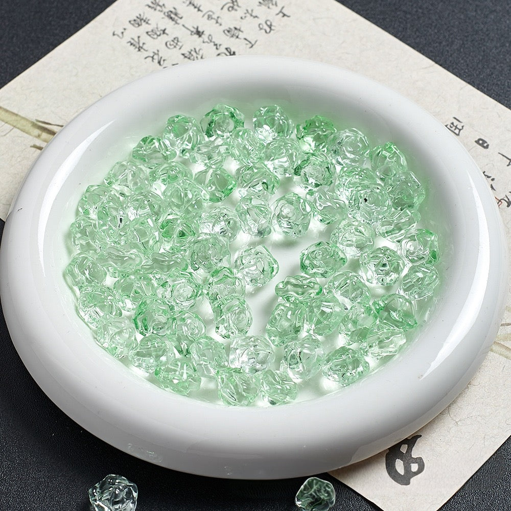 13mm Rose Camellia Glass Material 100g/bag