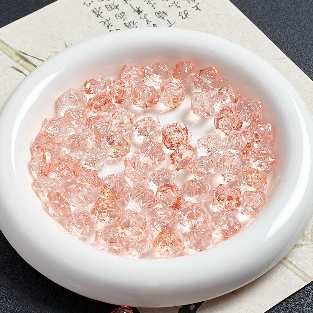 13mm Rose Camellia Glass Material 100g/bag