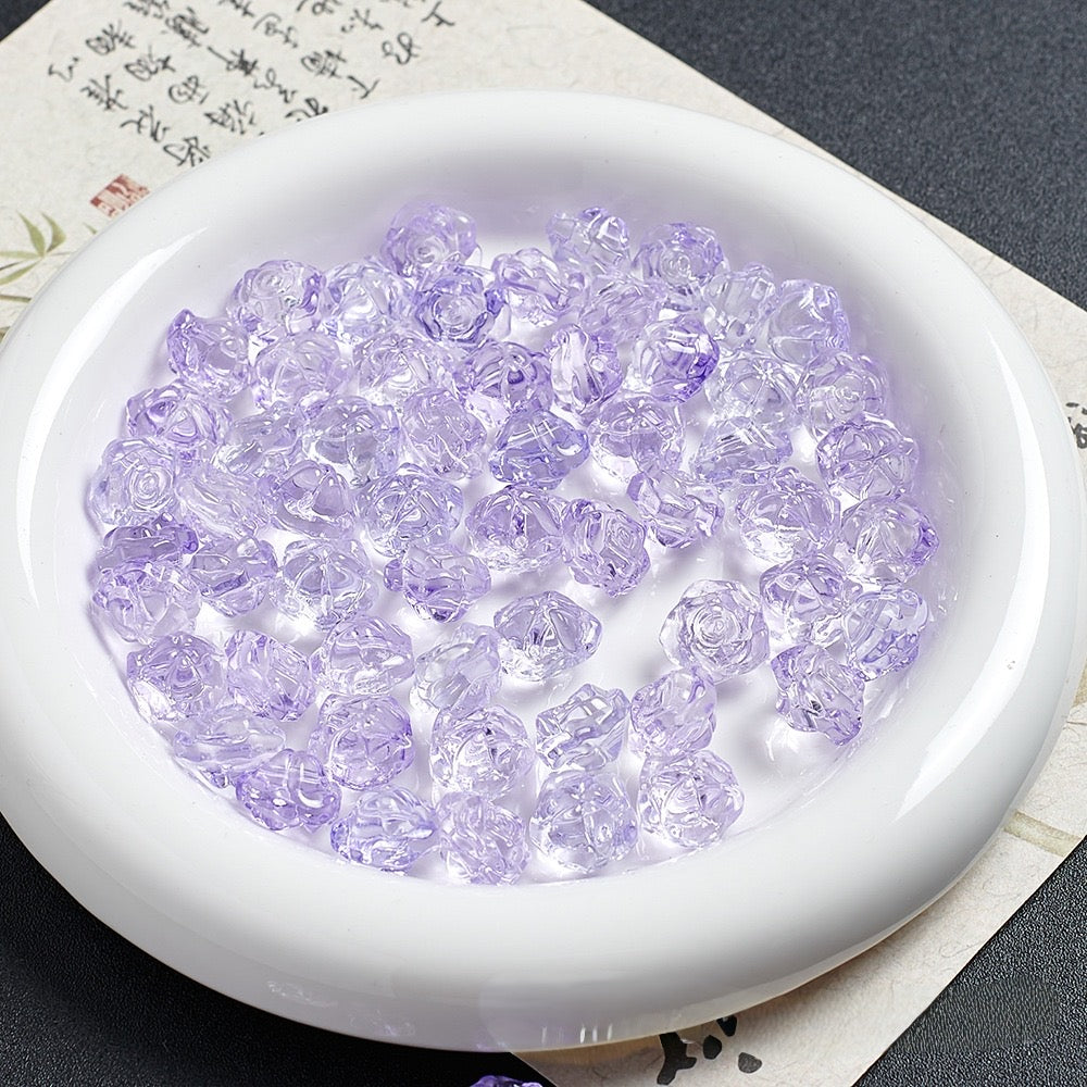 13mm Rose Camellia Glass Material 100g/bag