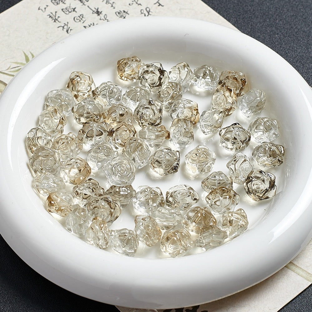 13mm Rose Camellia Glass Material 100g/bag