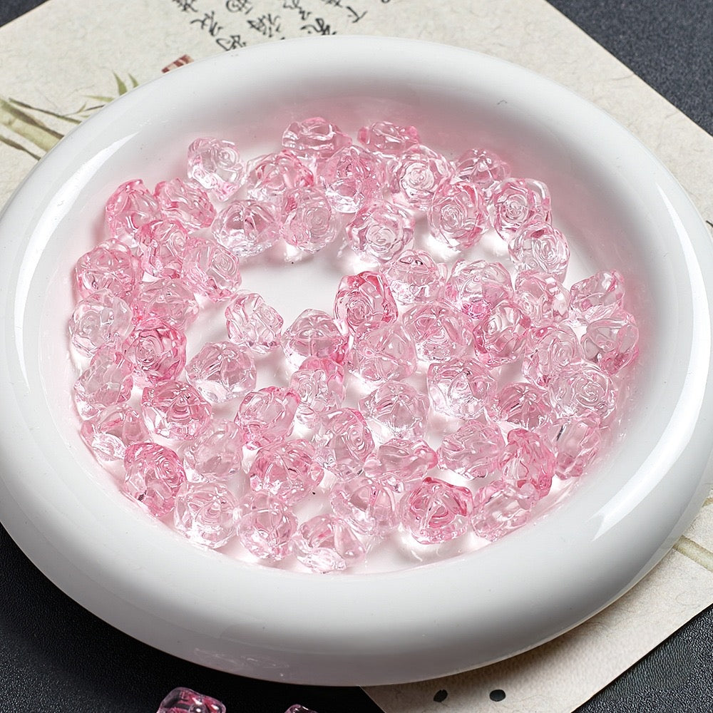 13mm Rose Camellia Glass Material 100g/bag
