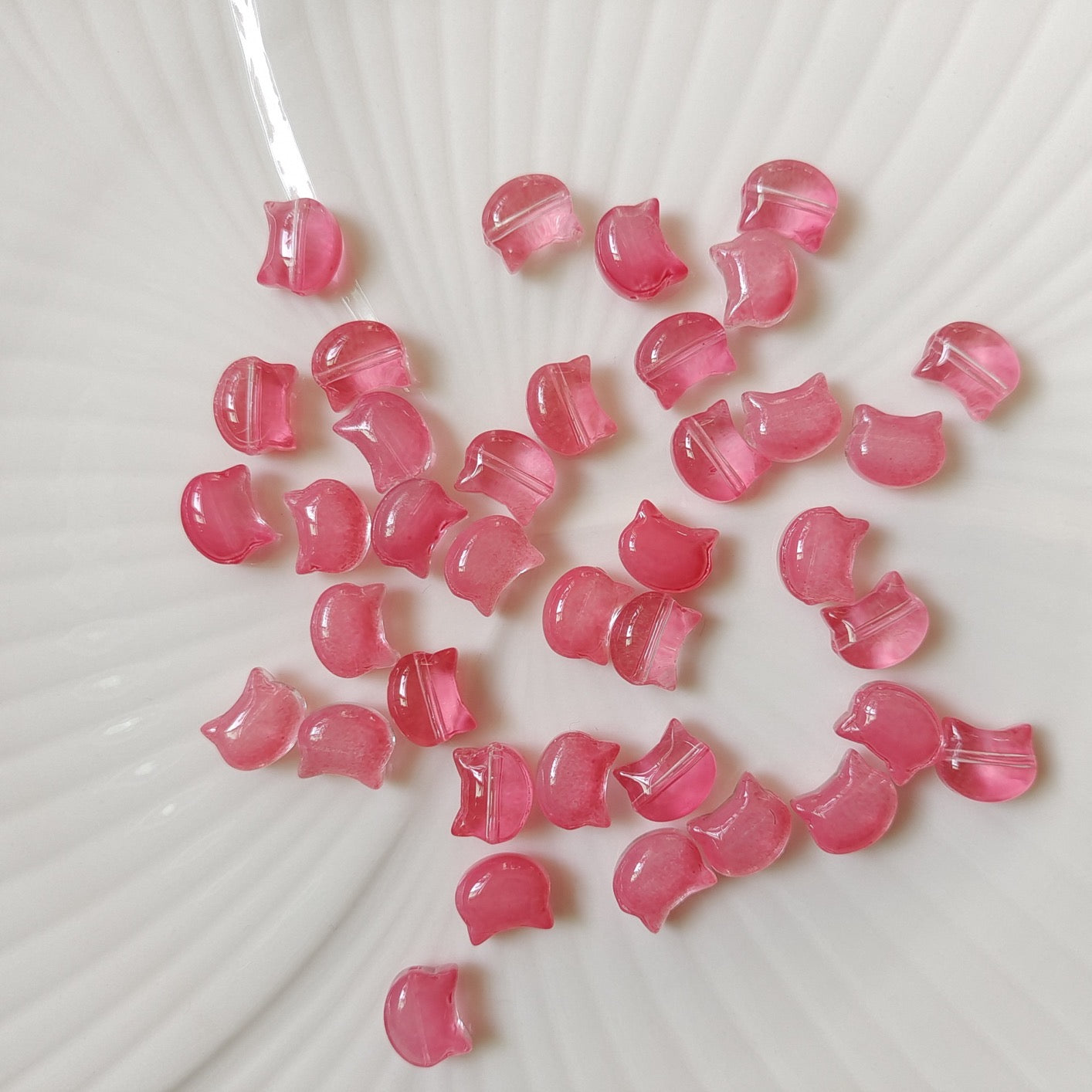 10*8mm Cat Head Glass Beads Handmade Diy Jewelry Accessories 100g/bag