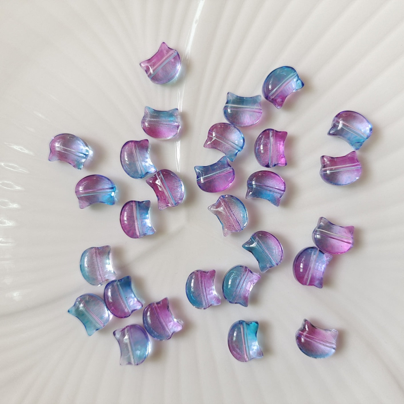 10*8mm Cat Head Glass Beads Handmade Diy Jewelry Accessories 100g/bag