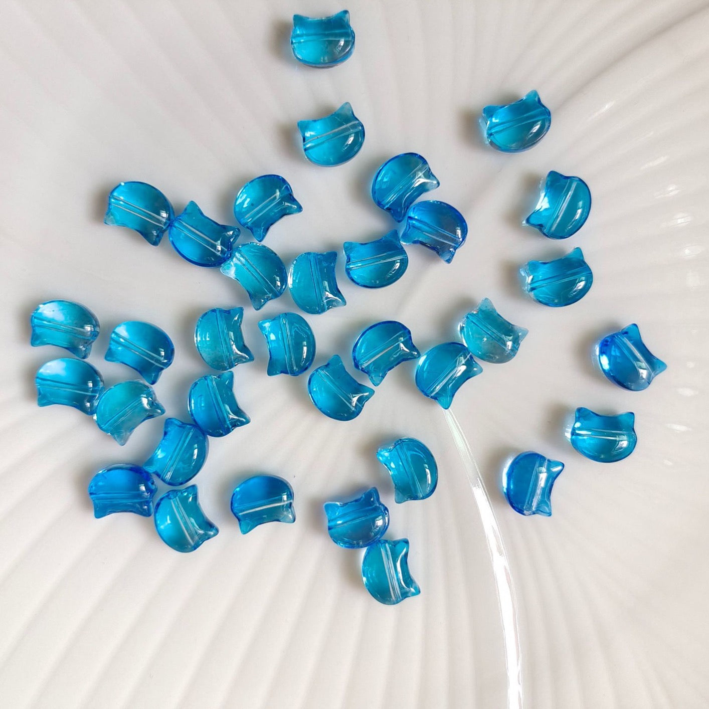 10*8mm Cat Head Glass Beads Handmade Diy Jewelry Accessories 100g/bag