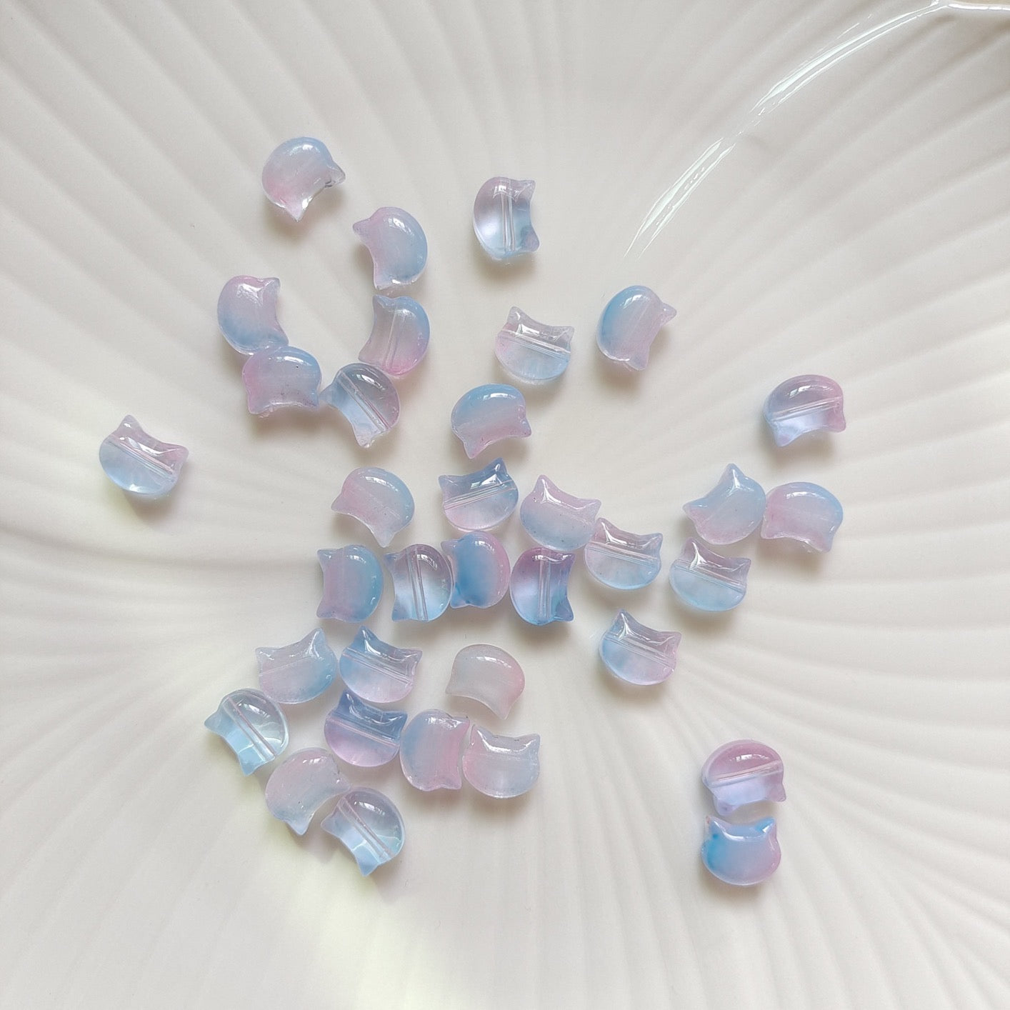 10*8mm Cat Head Glass Beads Handmade Diy Jewelry Accessories 100g/bag