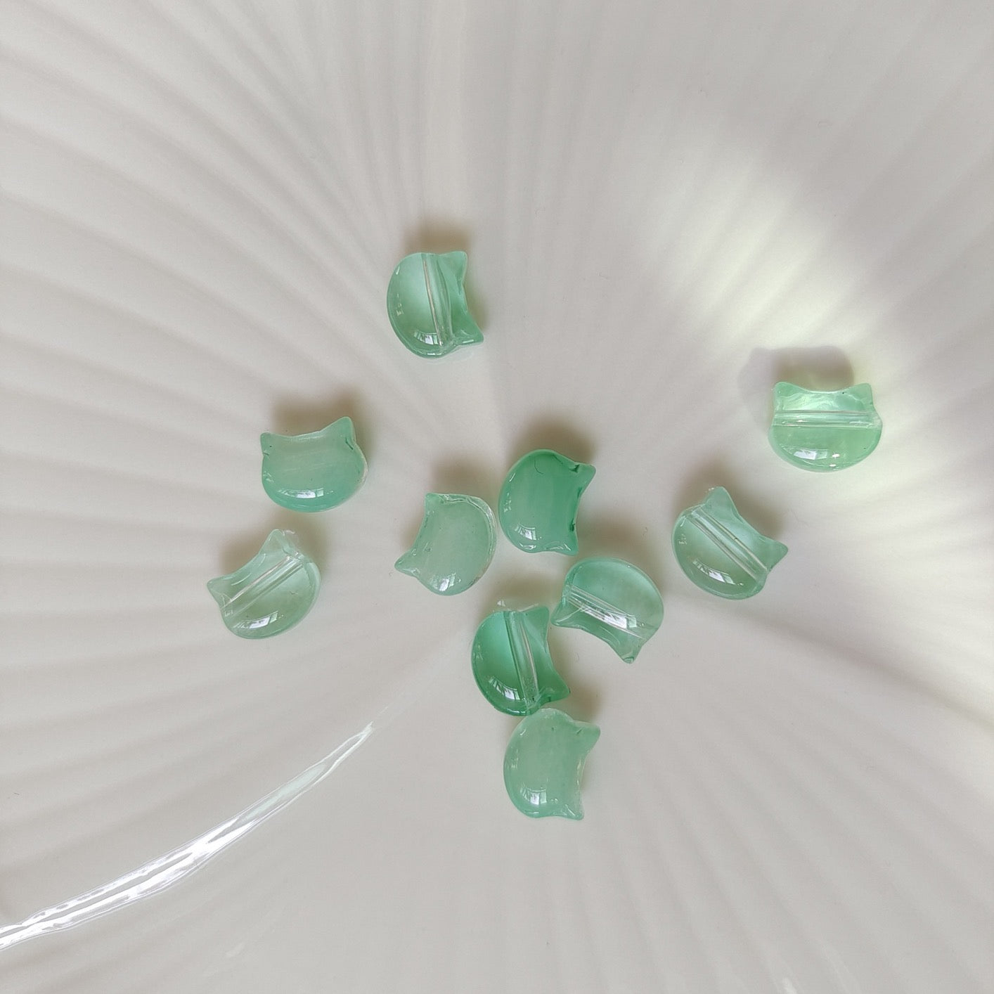10*8mm Cat Head Glass Beads Handmade Diy Jewelry Accessories 100g/bag