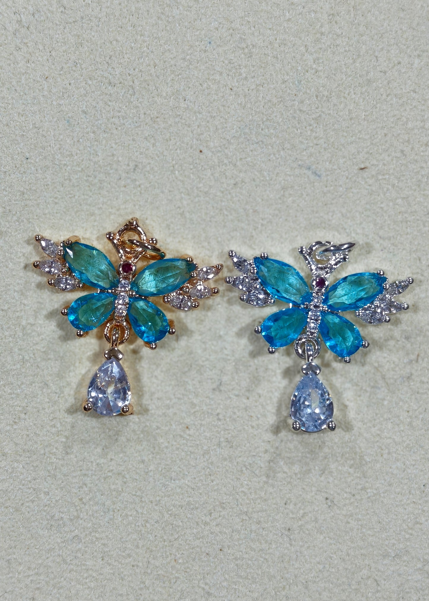 21*23mm Zircon-encrusted butterfly pendant, DIY handmade