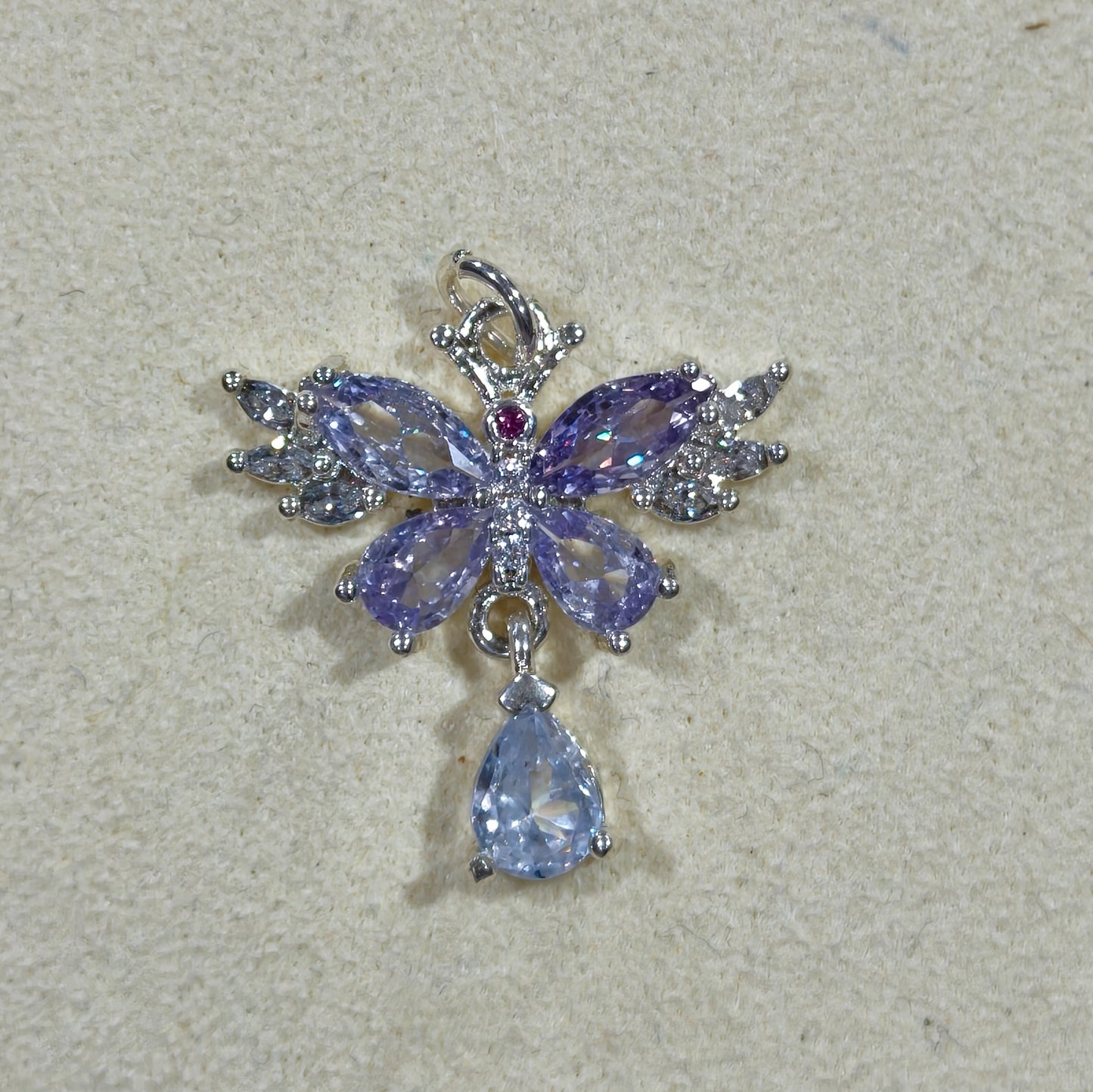 21*23mm Zircon-encrusted butterfly pendant, DIY handmade
