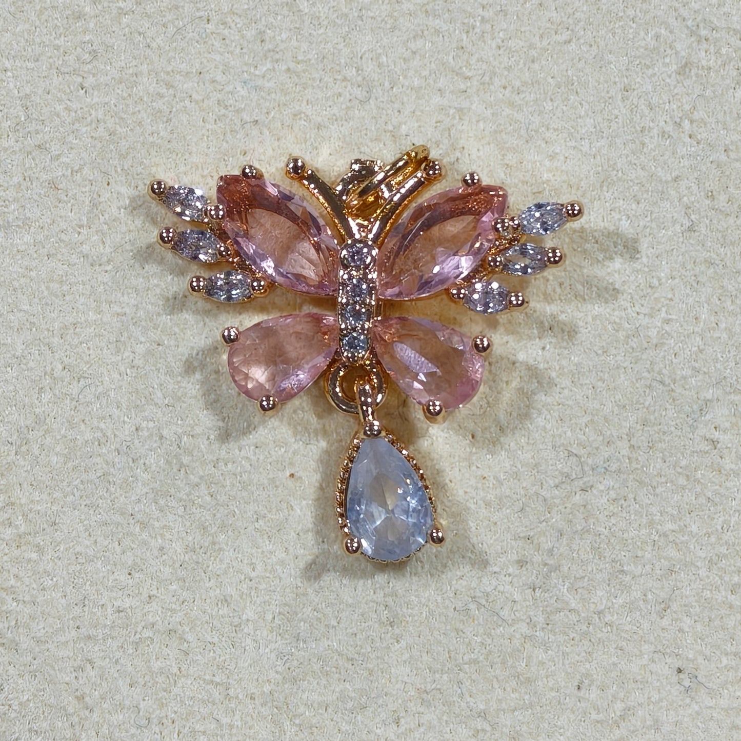 21*23mm Zircon-encrusted butterfly pendant, DIY handmade