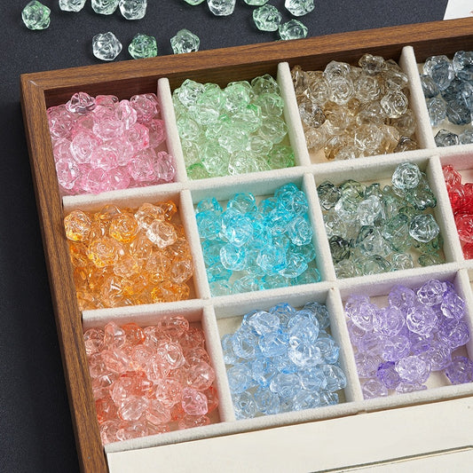 13mm Rose Camellia Glass Material 100g/bag