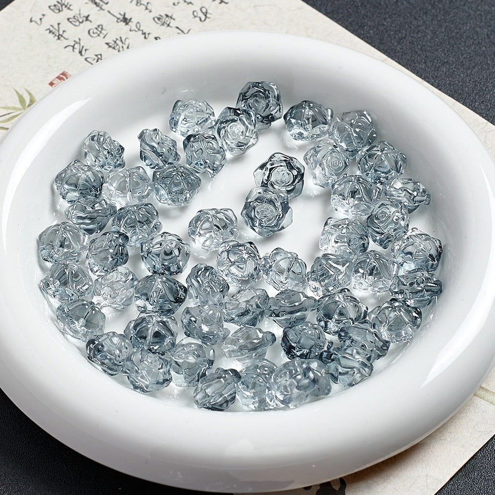 13mm Rose Camellia Glass Material 100g/bag