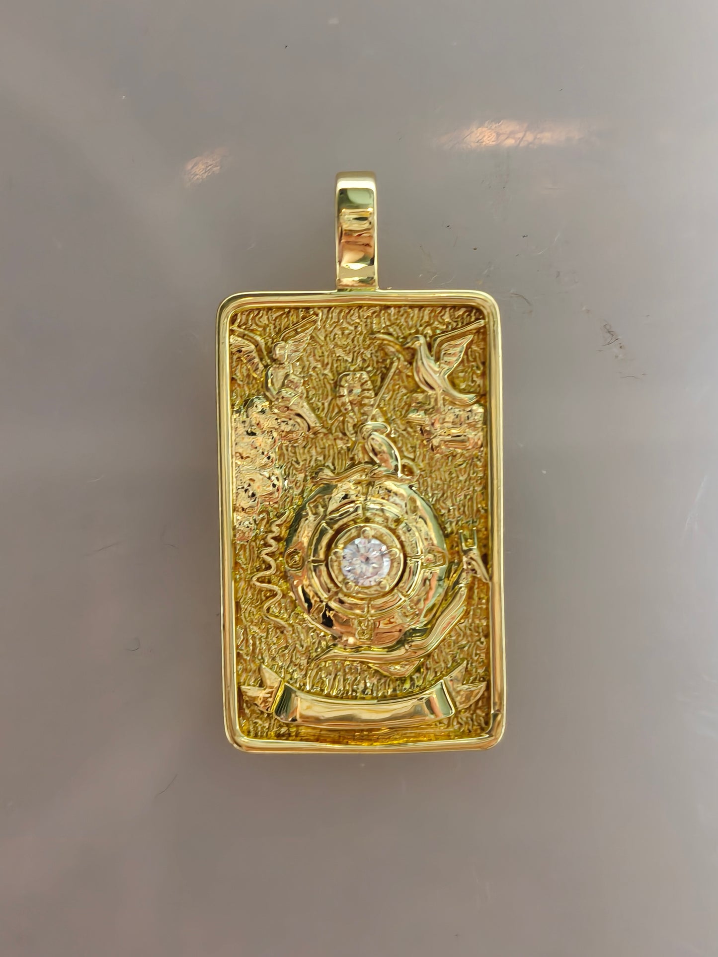 22 Ace Tarot Pendants | Fully Set with Rhinestones & Colorfast Electroplated Gold