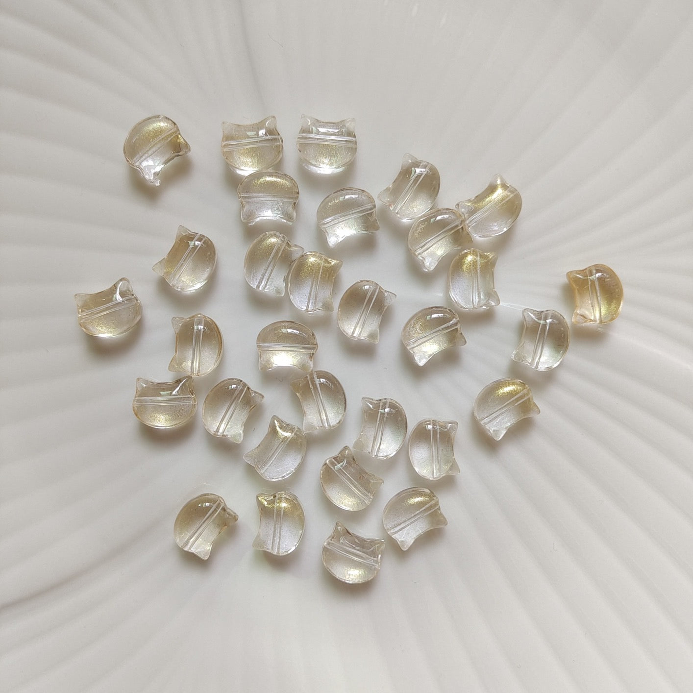 10*8mm Cat Head Glass Beads Handmade Diy Jewelry Accessories  100g/bag