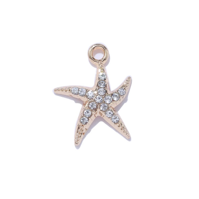 Alloy Shell Starfish Marine Life Pendant DIY Accessories 15 x 20mm