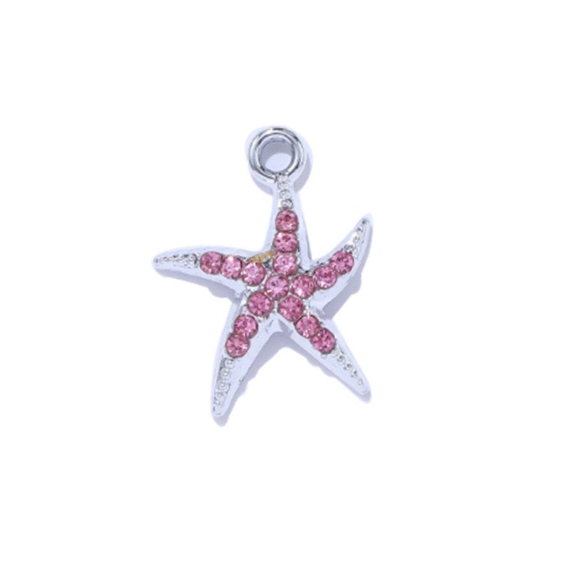 Alloy Shell Starfish Marine Life Pendant DIY Accessories 15 x 20mm