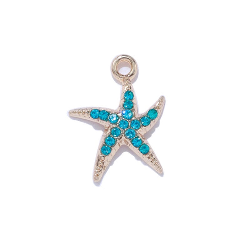 Alloy Shell Starfish Marine Life Pendant DIY Accessories 15 x 20mm