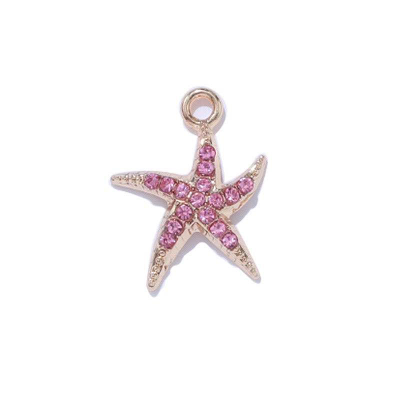 Alloy Shell Starfish Marine Life Pendant DIY Accessories 15 x 20mm