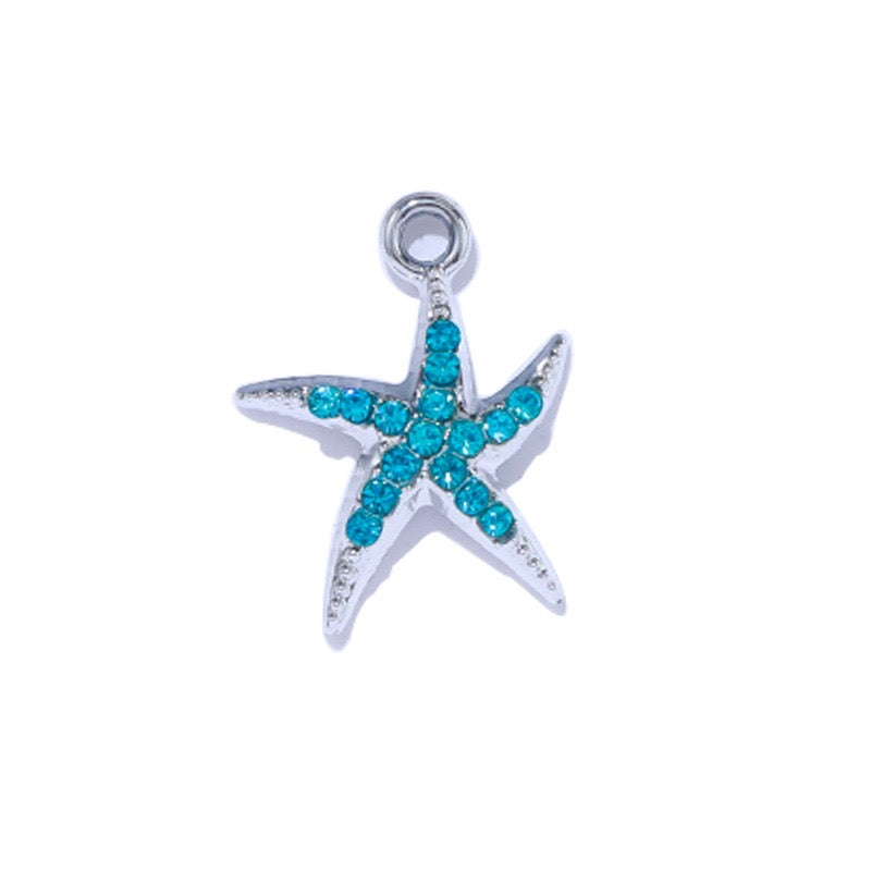 Alloy Shell Starfish Marine Life Pendant DIY Accessories 15 x 20mm