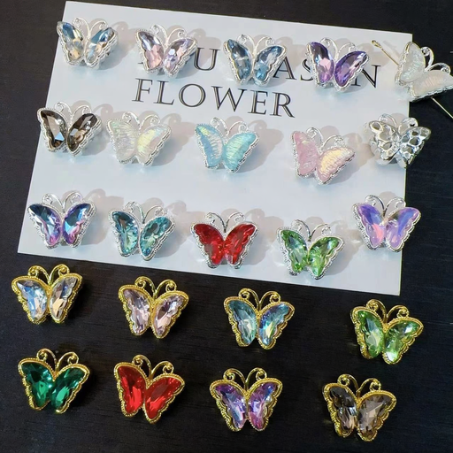 16*19mm Zircon hollow butterfly multi-color multi-hollow DIY handmade